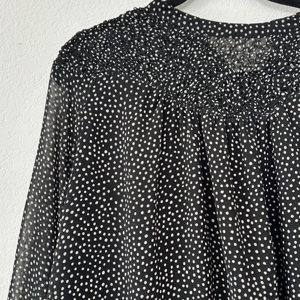 Zara Basic Collection Black Polka Dot Chiffon Min… - image 2